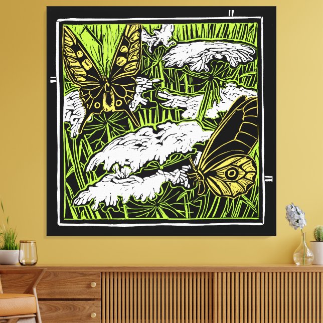 Toile Papillons et dentelle de la reine Anne (Insitu(Salon))