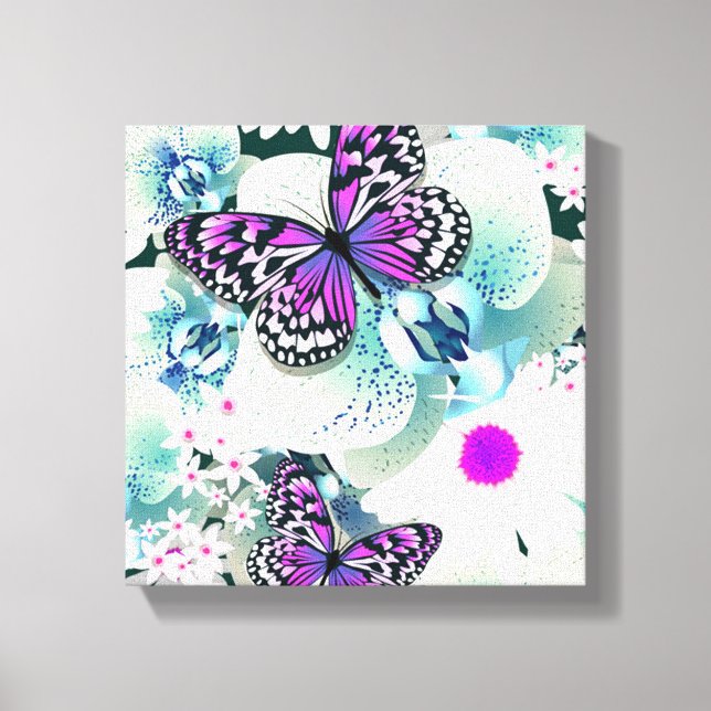 Toile Papillons et orchidées (Recto)