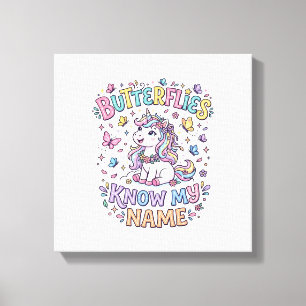 Toile Papillons Licorne Connaissent Mon Nom Charmant Art