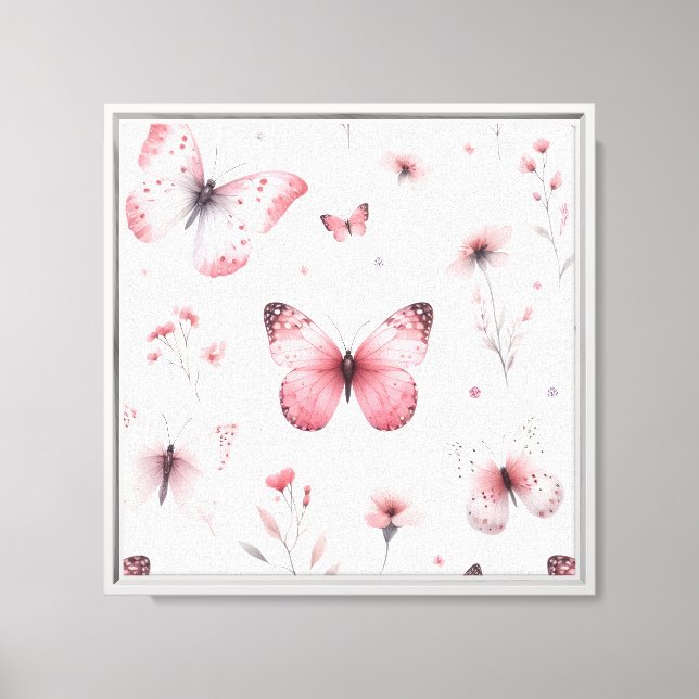 Toile Papillons roses (Recto)