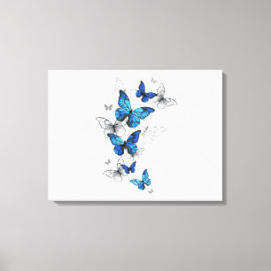 Toile Papillons volants bleus Morpho