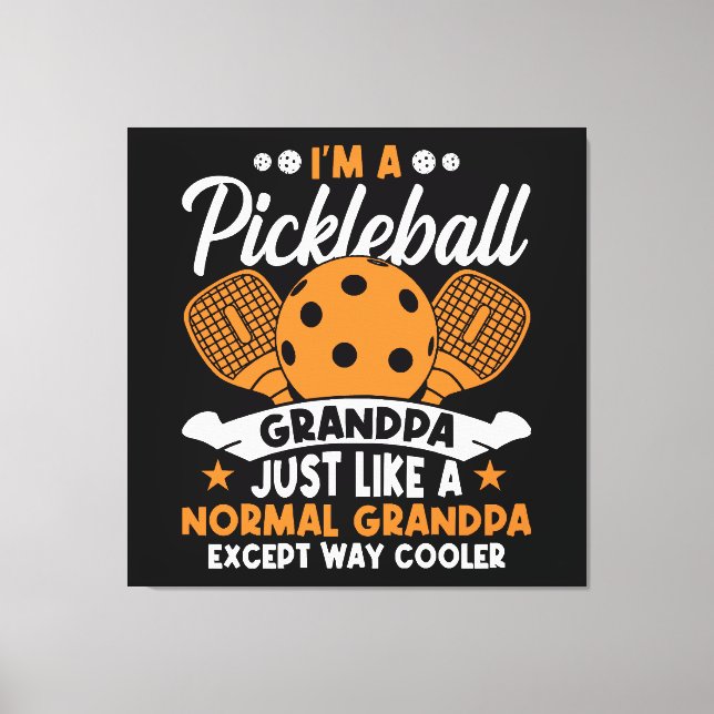 Toile Papy joueur de pickleball cool (Recto)