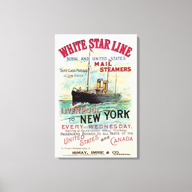 TOILE PAQUEBOT DE LA WHITE STAR LINE (Recto)