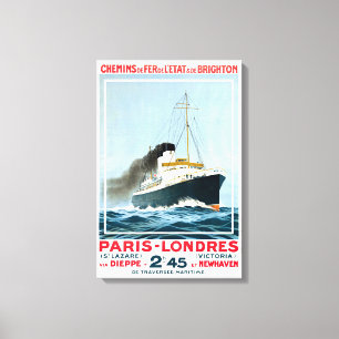 TOILE PAQUEBOT TRANSATLANTIQUE PARIS LONDRES VOYAGE