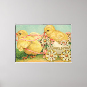 Toile "Pâques joyeux" Carte postale vintage, vers 1915
