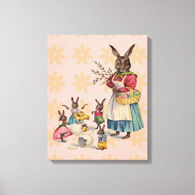 Toile Pâques Lapin Poule Lapin Œufs (Recto)