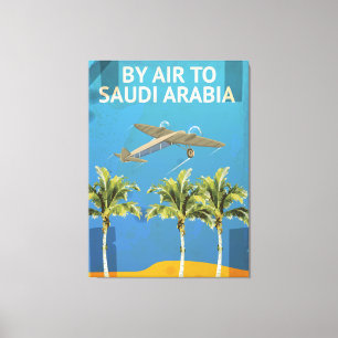 Toile Par Avion Vers l'Arabie Saoudite Affiche de Voyage