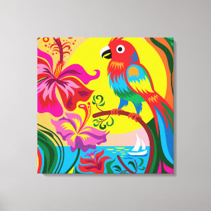 Toile Paradis du perroquet tropical