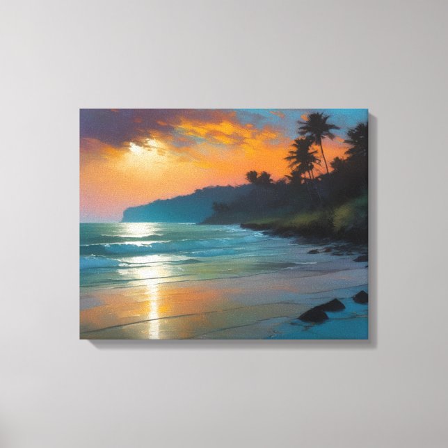 Toile Paradis Trouvé : Une Peinture De Coucher De Soleil (Recto)