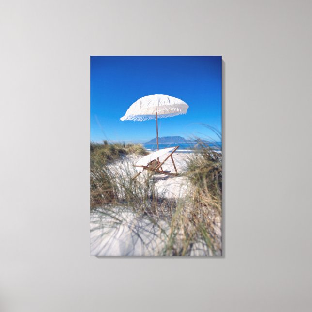 Toile Parapluie Et Chaise Sur La Plage (Recto)