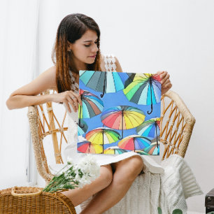 Toile Parapluies multicolores fantaisistes flottants