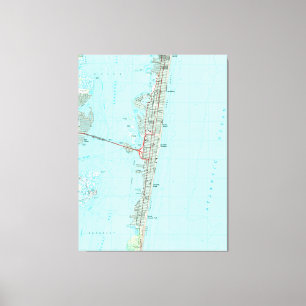 Toile Parc de bord de la mer et rivage Map (1989) de NJ