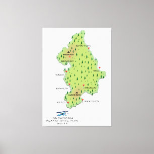 Toile Parc national de Snowdonia, carte du Pays de Galle