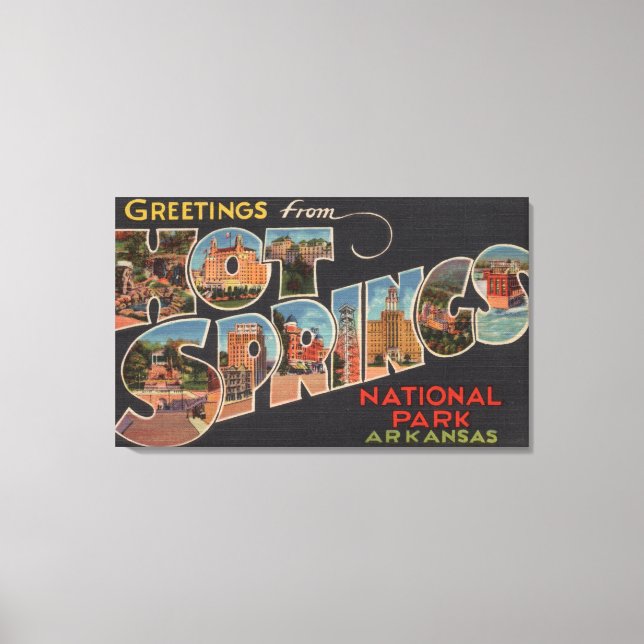 Toile Parc national des sources chaudes, Arkansas (Bleu) (Recto)