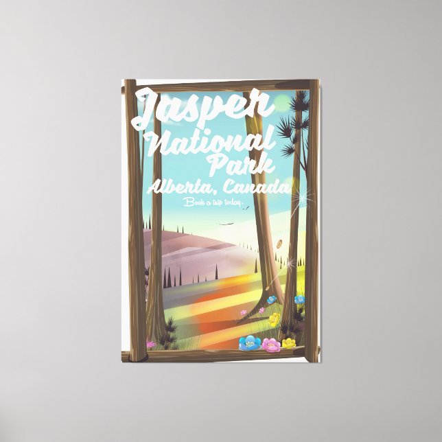 Toile Parc national Jasper, affiche de voyage du Canada (Recto)