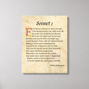 Toile Parchemin Shakespeare Sonnet 1