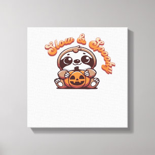 Toile Paresseux d'Halloween Lent et Effrayant Mignon Par
