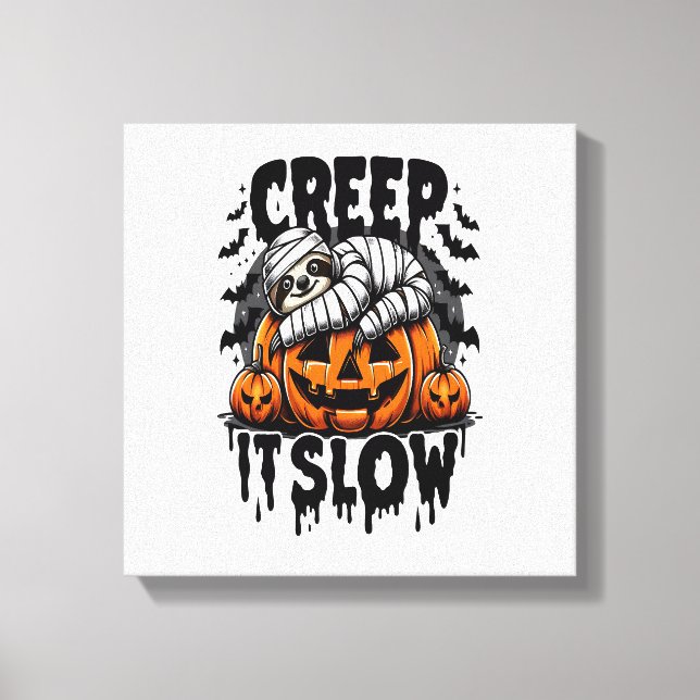 Toile Paresseux Mignon Joyeux Halloween (Recto)