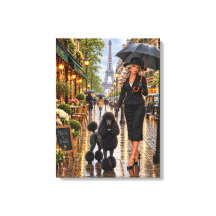 Paris au printemps Caniche standard