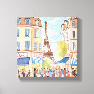 Toile Paris France Tour Eiffel Aquarelle Européenne