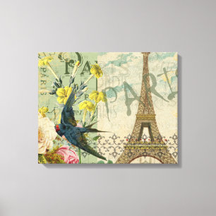 Toile Paris France Voyage Vintage Art Antique Peinture