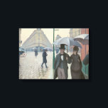 Toile Paris Street par temps pluvieux<br><div class="desc">Rue de Paris en peinture météo pluvieuse.</div>