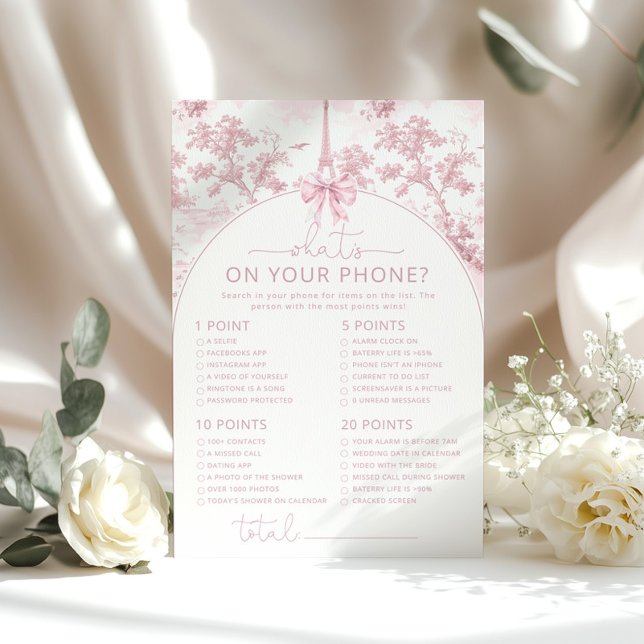 Toile Paris what's on your phone pink bridal game (Créateur téléchargé)