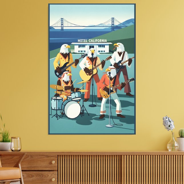 Toile Parodie Hotel California des Eagles (Insitu(Salon))