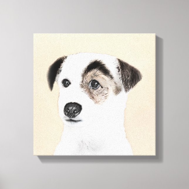 Toile Parson Jack Russell Terrier Peinture - Chien Art (Recto)