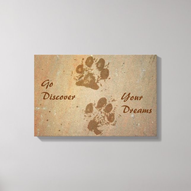 Toile Partez à la découverte de vos rêves Pawprints Wrap (Recto)