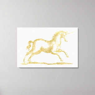 Toile Parties scintillant d'or Imaginaire Unicorn