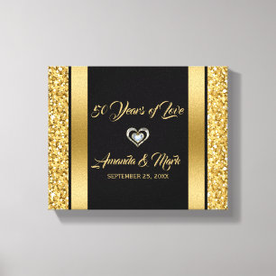 Toile Parties scintillant Or Et Cadre