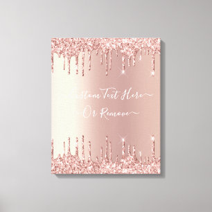 Toile Parties scintillant rose Gold Blush Éclats Texte 