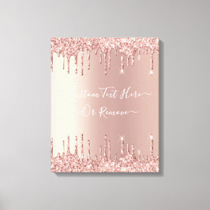 Toile Parties scintillant rose Gold Blush Éclats Texte p