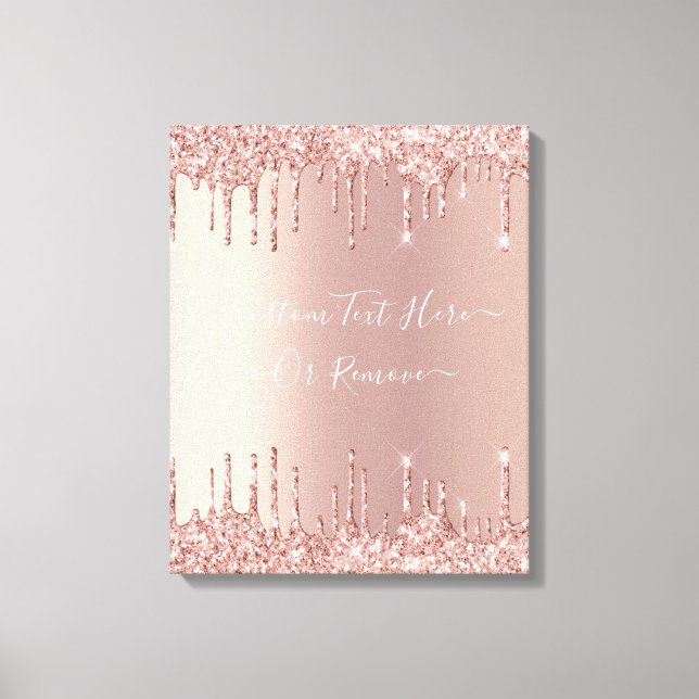 Toile Parties scintillant rose Gold Blush Éclats Texte p (Recto)