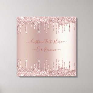 Toile Parties scintillant rose Gold Blush - Votre texte