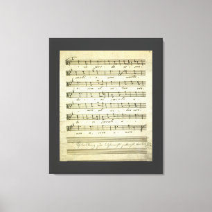 Toile Partition musicale vintage, partition musicale ant