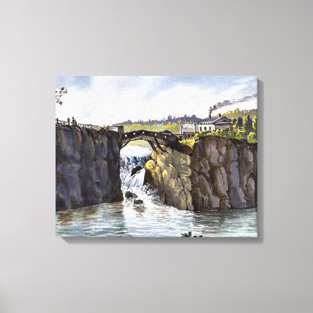 Toile Passaic Falls dans le New Jersey, peinture d'art (Recto)