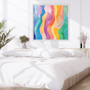 Toile Pastel Brights Abstrait Art in Vertical Waves