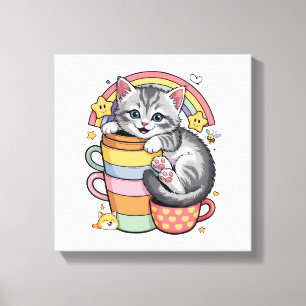 Toile Pastel Paws & Rainbow Sips