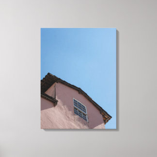 Toile Pastel Pink Colonial Architecture Under a Clear Bl