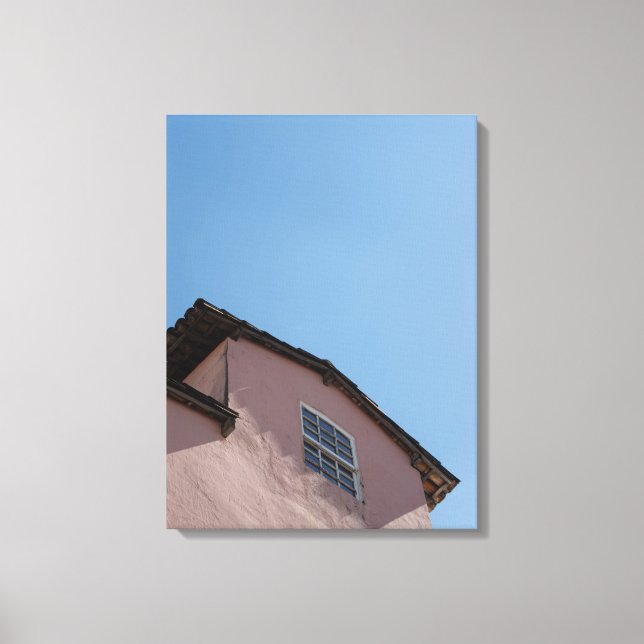 Toile Pastel Pink Colonial Architecture Under a Clear Bl (Recto)