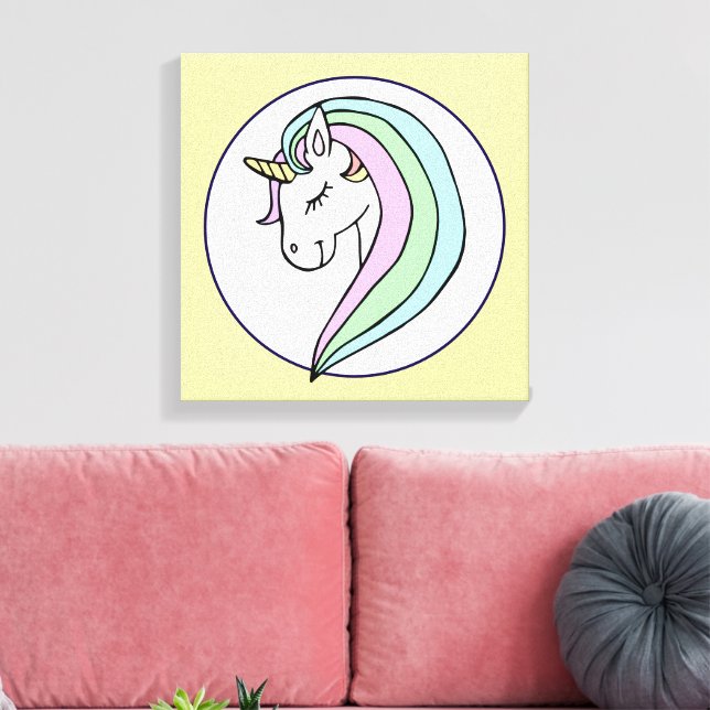 Toile Pastel Rainbow Unicorn (Insitu(Salon))