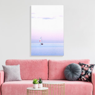 Toile Pastel seascape with a sailboat