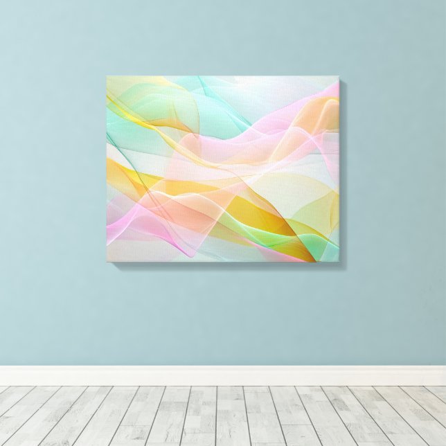 Toile Pastel Symphony of Floating Sheer Ribbons (Insitu (Plancher de Bois))