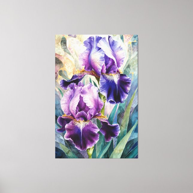 Toile *~* Pastels Fleur Artsy Iris Peinture AP84 (Recto)