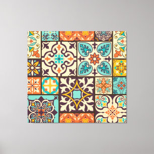 Toile Patchwork coloré Islam Motifs Carrelage