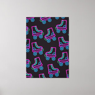 Toile Patins à roulettes néon 80s