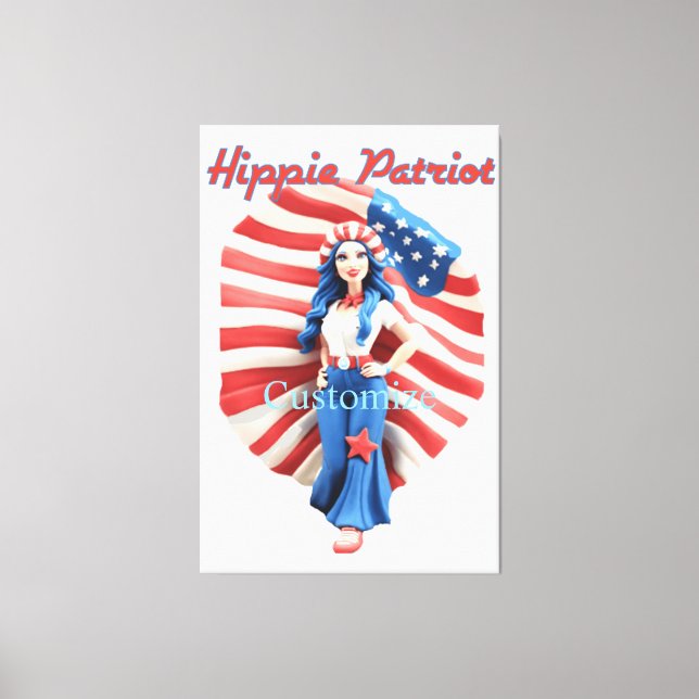 Toile Patriotique hippie fille Thunder_Cove (Recto)