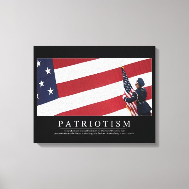 Toile Patriotisme : Citation inspirante (Recto)